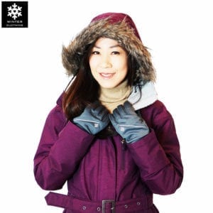 เช่าเสื้อกันหนาว coat columbia สีม่วง waterproof omni heat fur เช่าชุดกันหนาว xs