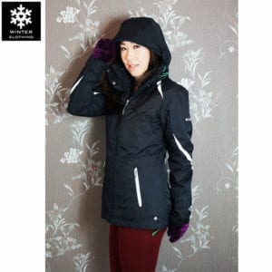 เช่าเสื้อกันหนาว columbia waterproof สกี เที่ยวต่างประเทศ สีดำ jacket เช่าชุดกันหนาว omni heat