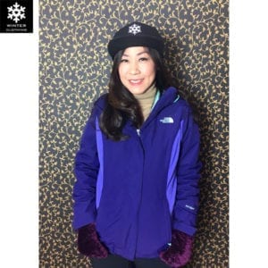 เช่าเสื้อกันหนาว North Face adventure jacket เช่าชุดกันหนาว สีม่วง