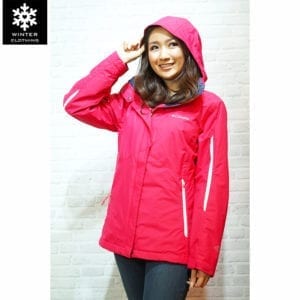 เช่าเสื้อกันหนาว columbia waterproof สกี เที่ยวต่างประเทศ สีแดง jacket เช่าชุดกันหนาว omni heat adventure