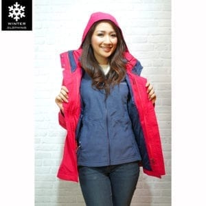 เช่าเสื้อกันหนาว columbia waterproof สกี เที่ยวต่างประเทศ สีแดง jacket เช่าชุดกันหนาว omni heat adventure