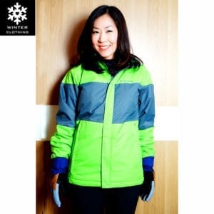 เช่าเสื้อกันหนาว columbia waterproof สกี เที่ยวต่างประเทศ สีเขียว jacket เช่าชุดกันหนาว omni heat adventure