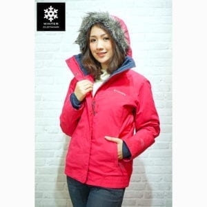 เช่าเสื้อกันหนาว Jacket columbia สีแดง waterproof omni heat fur เช่าชุดกันหนาว s