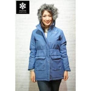 เช่าเสื้อกันหนาว columbia waterproof สกี เที่ยวต่างประเทศ สีฟ้า fur เช่าชุดกันหนาว omni heat