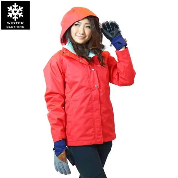 เช่าเสื้อกันหนาว columbia waterproof สกี เที่ยวต่างประเทศ สีแดง jacket เช่าชุดกันหนาว omni heat adventure