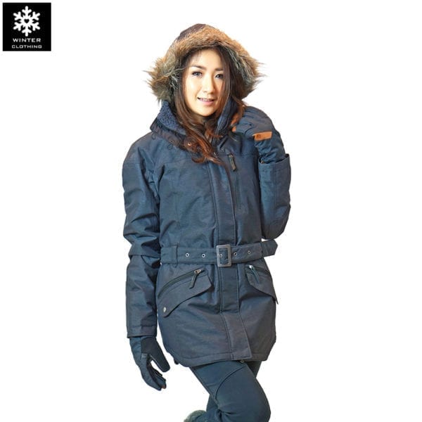 เช่าเสื้อกันหนาว columbia waterproof เฟอร์ เที่ยวต่างประเทศ สีดำ เสื้อโค๊ท เช่าชุดกันหนาว omni heat C-FJ024 Women Coat Columbia M - Image 1