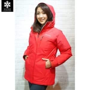เช่าเสื้อกันหนาว columbia waterproof เฟอร์ เที่ยวต่างประเทศ สีส้ม Jacker เช่าชุดกันหนาว ขนห่าน