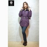 เช่าเสื้อกันหนาว เสื้อโค้ท Columbia สีม่วง waterproof เช่าชุดกันหนาว เที่ยวต่างประเทศ