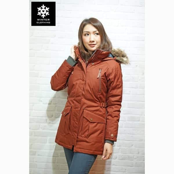 เช่าเสื้อกันหนาว Coat Columbia สีเทา ขนเป็ด waterproof เช่าชุดกันหนาว เที่ยวต่างประเทศ