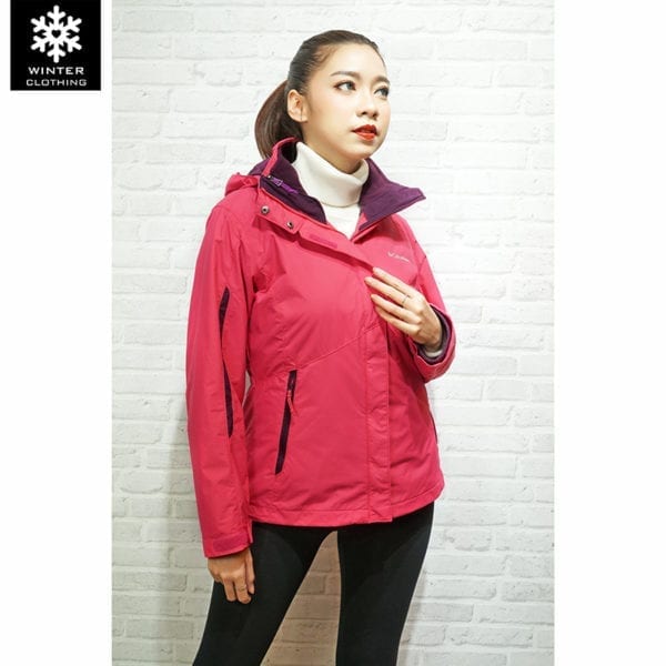 เช่าเสื้อกันหนาว Jacket Columbia สีแดง fleece เช่าชุดกันหนาว เที่ยวต่างประเทศ