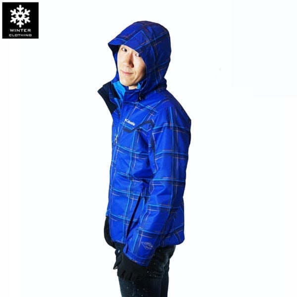 เช่าเสื้อกันหนาว Jacket columbia สีน้ำเงิน waterproof omni_heat เช่าชุดกันหนาว M