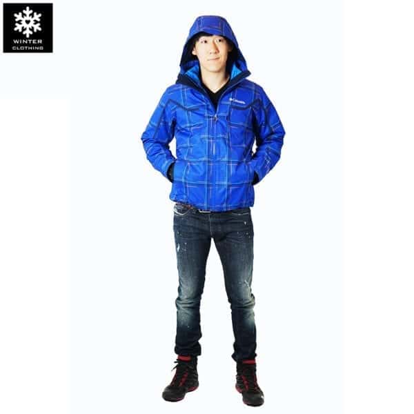 เช่าเสื้อกันหนาว Jacket columbia สีน้ำเงิน waterproof omni_heat เช่าชุดกันหนาว M