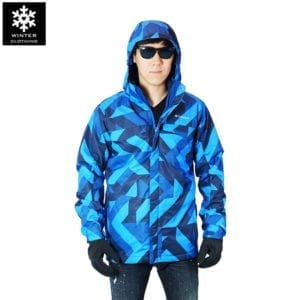 เช่าเสื้อกันหนาว Jacket columbia สีน้ำเงิน waterproof omni_heat เช่าชุดกันหนาว เที่ยวต่างประเทศ