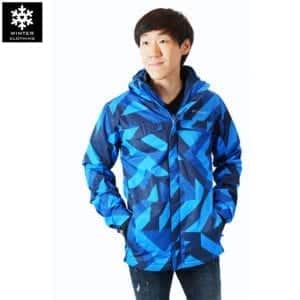 เช่าเสื้อกันหนาว Jacket columbia สีน้ำเงิน waterproof omni_heat เช่าชุดกันหนาว เที่ยวต่างประเทศ