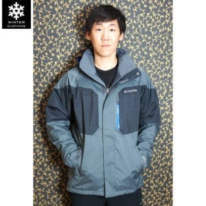 เช่าเสื้อกันหนาว Jacket columbia สีเทา waterproof omni_heat เช่าชุดกันหนาว ชุดสกี เที่ยวต่างประเทศ