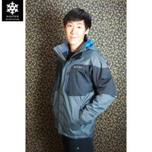 เช่าเสื้อกันหนาว Jacket columbia สีเทา waterproof omni_heat เช่าชุดกันหนาว ชุดสกี เที่ยวต่างประเทศ