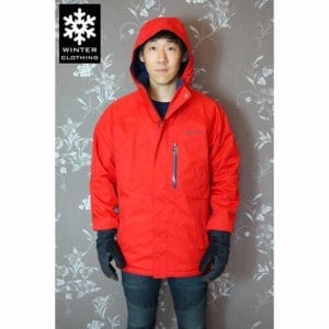 เช่าเสื้อกันหนาว Jacket columbia สีแดง waterproof omni_heat เช่าชุดกันหนาว ชุดสกี เที่ยวต่างประเทศ