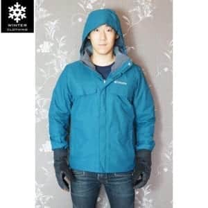 เช่าเสื้อกันหนาว Jacket Columbia สีน้ำตาล waterproof เช่าชุดกันหนาว เที่ยวต่างประเทศ omni heat 2layer