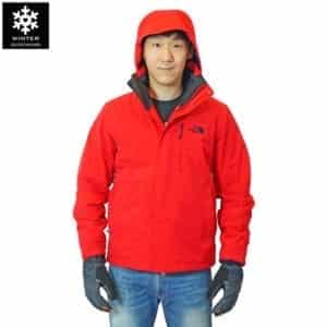 เช่าเสื้อกันหนาว Jacket north face สีแดง waterproof เช่าชุดกันหนาว เที่ยวต่างประเทศ