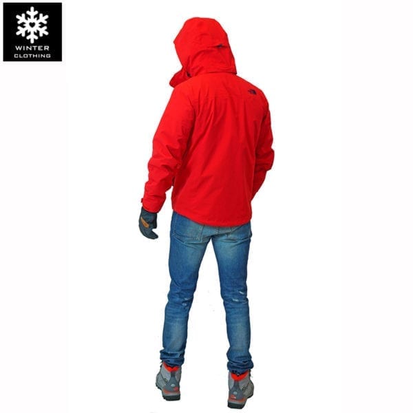 เช่าเสื้อกันหนาว Jacket north face สีแดง waterproof เช่าชุดกันหนาว เที่ยวต่างประเทศ