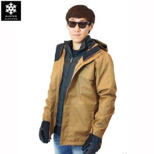 เช่าเสื้อกันหนาว Jacket columbia สีน้ำตาล waterproof omni_heat เช่าชุดกันหนาว เที่ยวต่างประเทศ