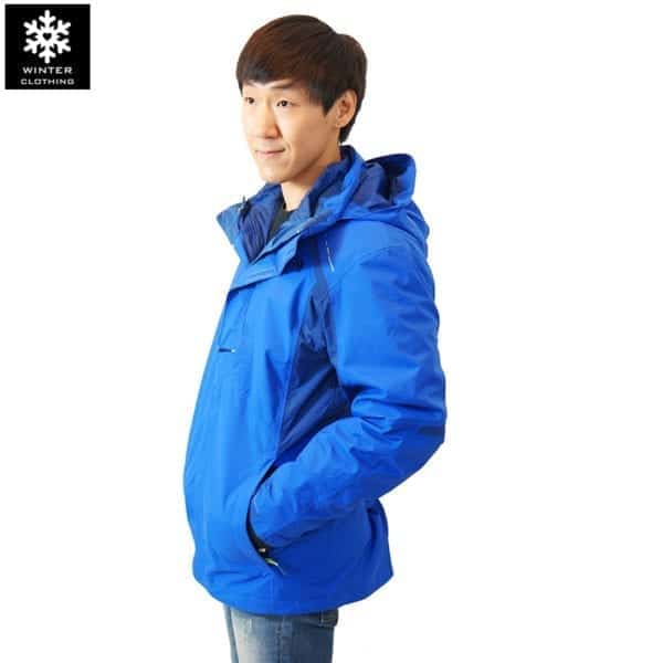 เช่าเสื้อกันหนาว Jacket northface สีน้ำเงิน waterproof เช่าชุดกันหนาว เที่ยวต่างประเทศ