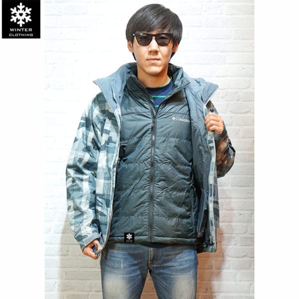 เช่าเสื้อกันหนาว Jacket columbia สีขาว waterproof omni_heat เช่าชุดกันหนาว เที่ยวต่างประเทศ