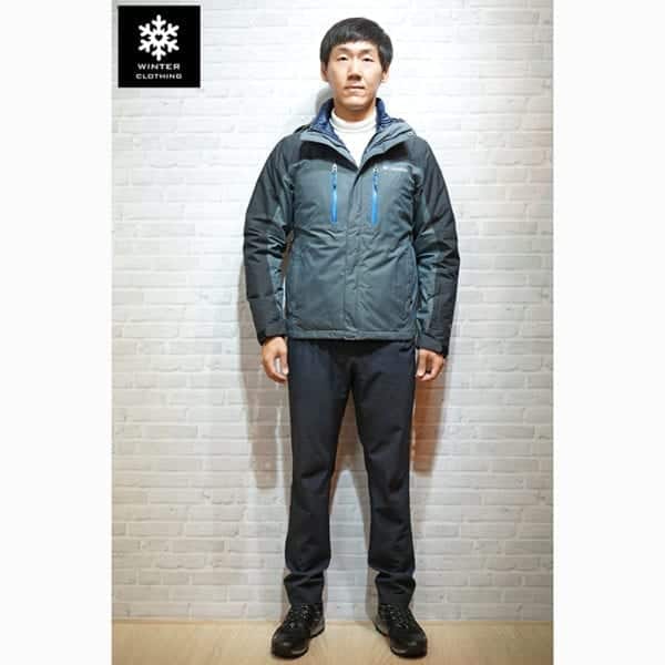 เช่าเสื้อกันหนาว Jacket Columbia สีเทา ขนเป็ด waterproof เช่าชุดกันหนาว เที่ยวต่างประเทศ