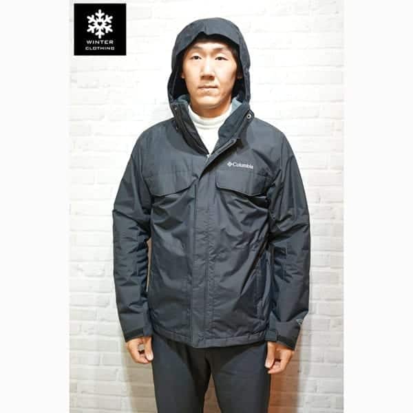 เช่าเสื้อกันหนาว Jacket Columbia สีดำ waterproof เช่าชุดกันหนาว เที่ยวต่างประเทศ omni heat 2layer