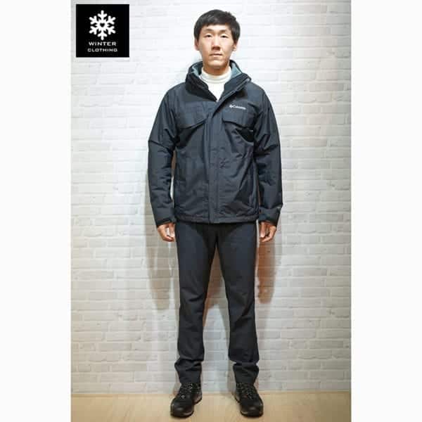 เช่าเสื้อกันหนาว Jacket Columbia สีดำ waterproof เช่าชุดกันหนาว เที่ยวต่างประเทศ omni heat 2layer