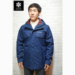 เช่าเสื้อกันหนาว Jacket columbia สีน้ำเงิน waterproof omni_heat เช่าชุดกันหนาว เที่ยวต่างประเทศ