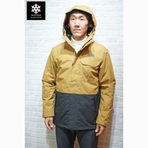 เช่าเสื้อกันหนาว Jacket north face สีน้ำตาล waterproof เช่าชุดกันหนาว เที่ยวต่างประเทศ