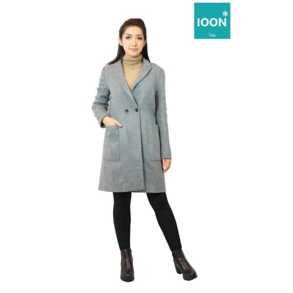 เช่าเสื้อกันหนาว zara เสื้อโค้ท เที่ยวต่างประเทศ สีเทา wool เช่าชุดกันหนาว fashion