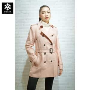 เช่าเสื้อกันหนาว zara เสื้อโค้ท Trench_coat เที่ยวต่างประเทศ สีชมพู เช่าชุดกันหนาว fashion