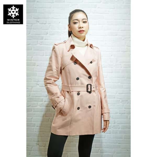 IO-FJ028 เช่าเสื้อกันหนาว 5 800P เช่าเสื้อกันหนาว zara เสื้อโค้ท Trench_coat เที่ยวต่างประเทศ สีชมพู เช่าชุดกันหนาว fashion