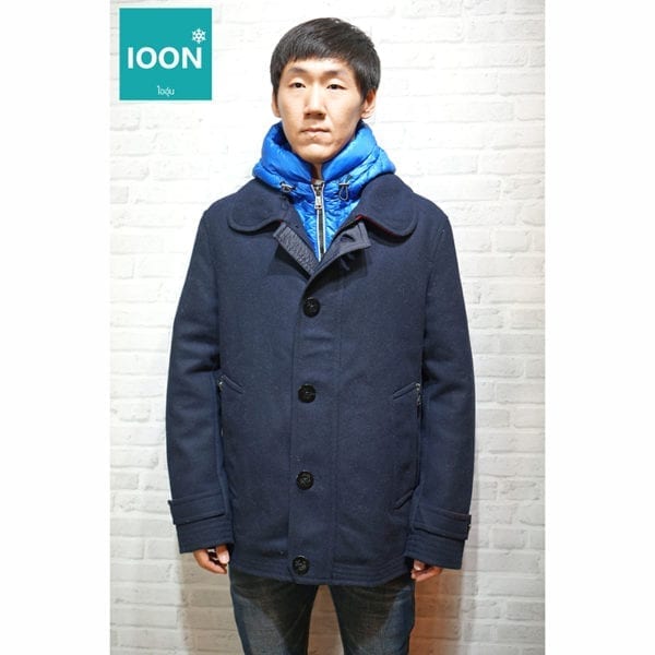 เช่าเสื้อกันหนาว esprit Coat เที่ยวต่างประเทศ สีน้ำเงิน เช่าชุดกันหนาว fashion