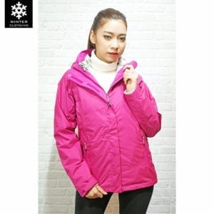 เช่าเสื้อกันหนาว Jacket North face สีชมพู ขนห่าน waterproof เช่าชุดกันหนาว เที่ยวต่างประเทศ