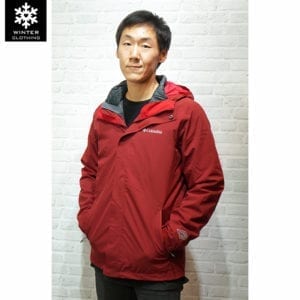 เช่าเสื้อกันหนาว Jacket Columbia สีแดง ขนเป็ด waterproof เช่าชุดกันหนาว เที่ยวต่างประเทศ