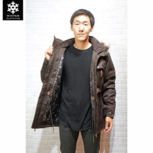 เช่าเสื้อกันหนาว Coat Columbia สีน้ำตาล ขนเป็ด waterproof เช่าชุดกันหนาว เที่ยวต่างประเทศ