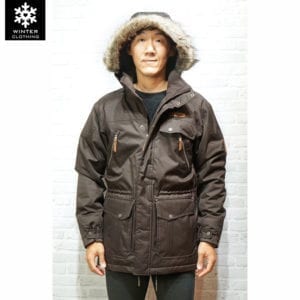 เช่าเสื้อกันหนาว Coat Columbia สีน้ำตาล ขนเป็ด waterproof เช่าชุดกันหนาว เที่ยวต่างประเทศ