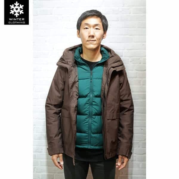 เช่าเสื้อกันหนาว Jacket North face สีน้ำตาล ขนห่าน waterproof เช่าชุดกันหนาว เที่ยวต่างประเทศ