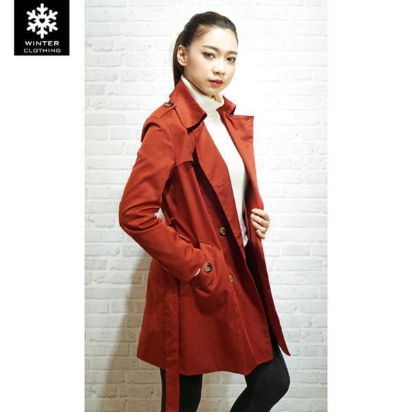 เช่าเสื้อกันหนาว ounhuan เสื้อโค้ท trench coat เที่ยวต่างประเทศ สีน้ำตาลเช่าชุดกันหนาว fashion