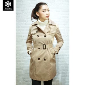 เช่าเสื้อกันหนาว ounhuan เสื้อโค้ท trench coat เที่ยวต่างประเทศ สีครีม เช่าชุดกันหนาว fashion