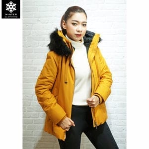 Jacket Zara เช่าเสื้อกันหนาว สีเหลือง เช่าชุดกันหนาว Polyester Fashion เที่ยวต่างประเทศ