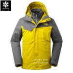 เช่าเสื้อกันหนาว Jacket northface สีเหลือง waterproof เช่าชุดกันหนาว เที่ยวต่างประเทศ