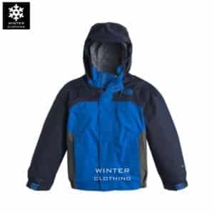 เช่าเสื้อกันหนาว Jacket north face สีน้ำเงิน waterproof เช่าชุดกันหนาว เที่ยวต่างประเทศ