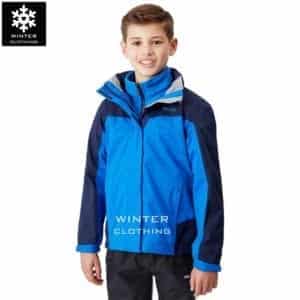 เช่าเสื้อกันหนาว Jacket north face สีน้ำเงิน waterproof เช่าชุดกันหนาว เที่ยวต่างประเทศ