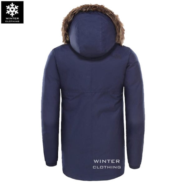 เช่าเสื้อกันหนาว Jacket north face น้ำเงิน waterproof เช่าชุดกันหนาว เที่ยวต่างประเทศ