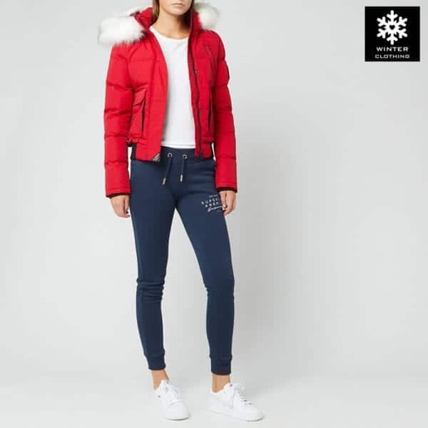 เช่าเสื้อกันหนาว เที่ยวต่างประเทศ Superdry Fur columbia north face สกี เช่าชุดกันหนาว สีแดง