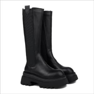 IO-FB027  PLATFORM LONG BOOTS Black 40EU